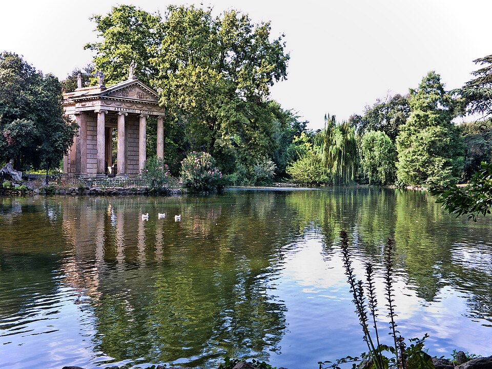 The Temple of Aesculapius, in the Villa Borghese gardens.